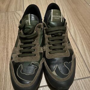 Valentino Green and Brown Camouflage Sneakers